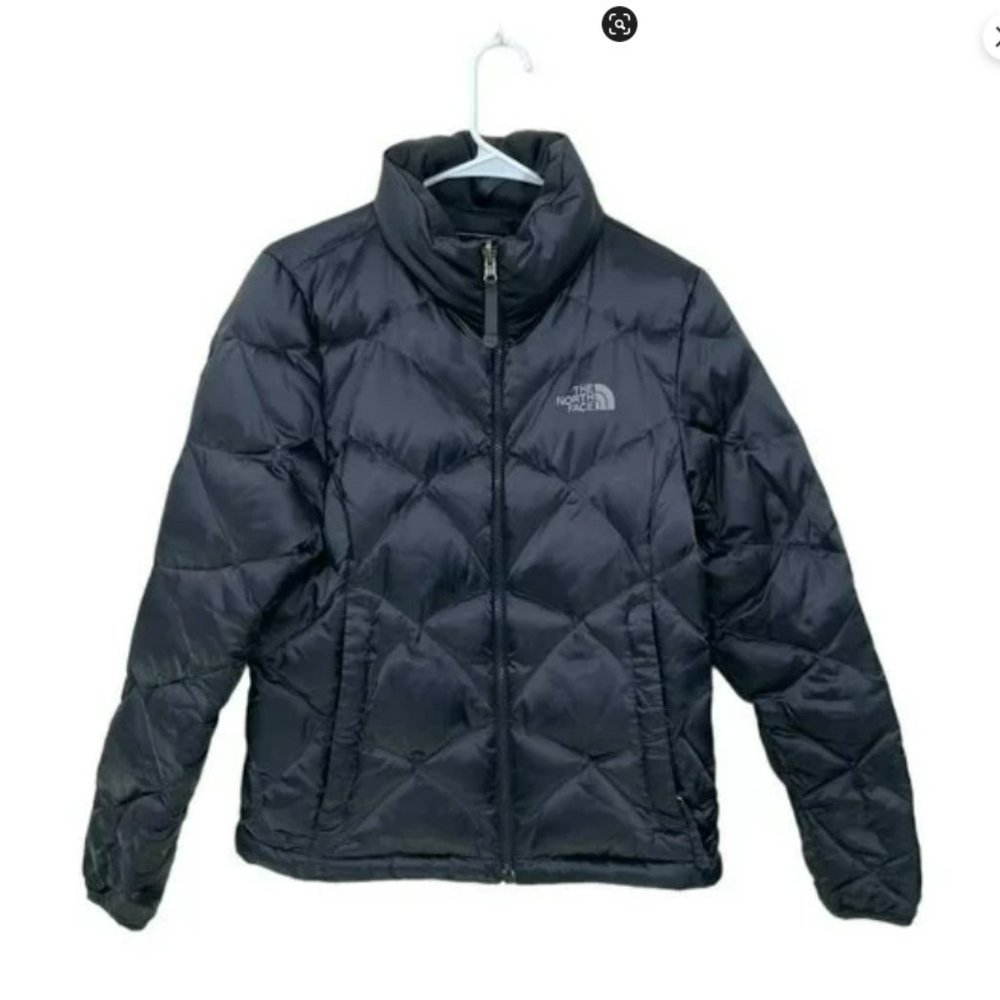 The North Face 550 Women Size S Goose Down /Feather Puffer Coat Dark Gray/Black